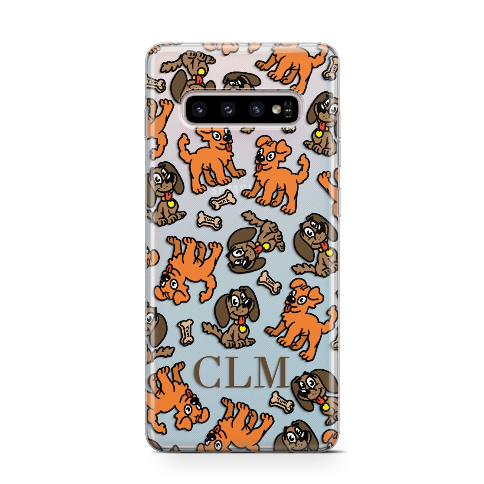 Personalised Dogs Initials Clear Samsung Galaxy S10 Case