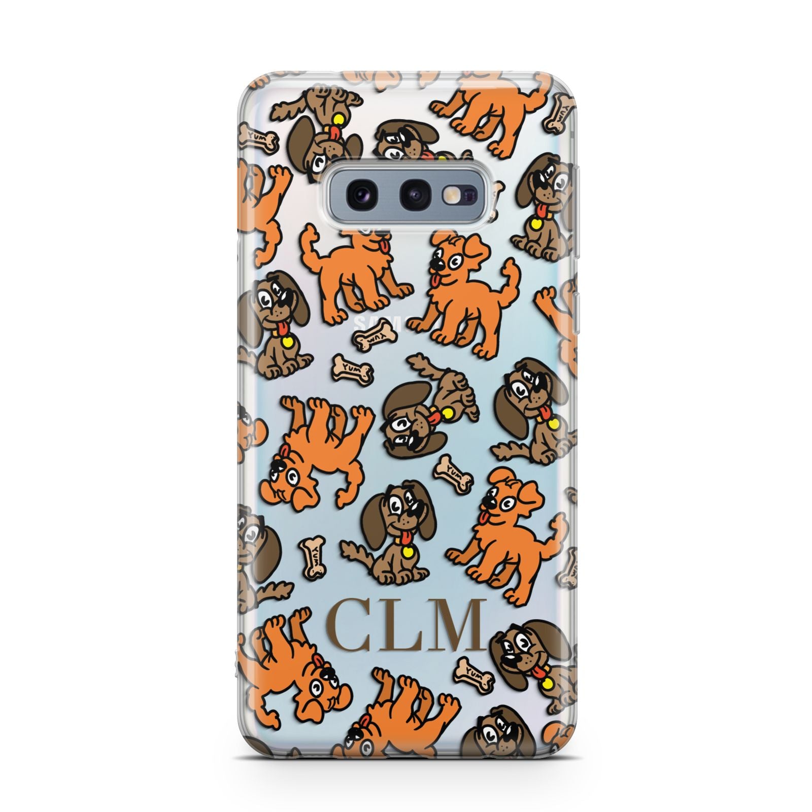 Personalised Dogs Initials Clear Samsung Galaxy S10E Case