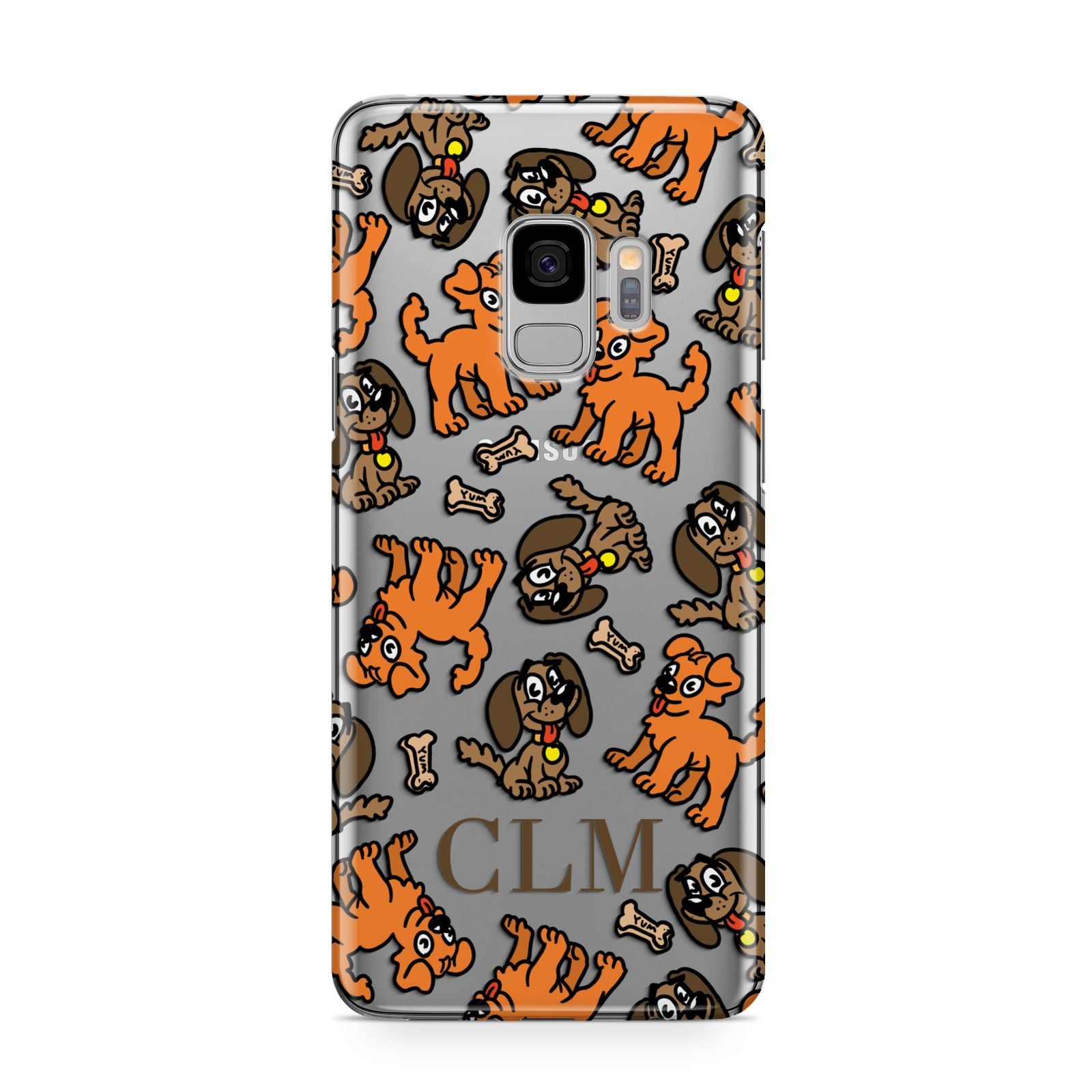 Personalised Dogs Initials Clear Samsung Galaxy S9 Case