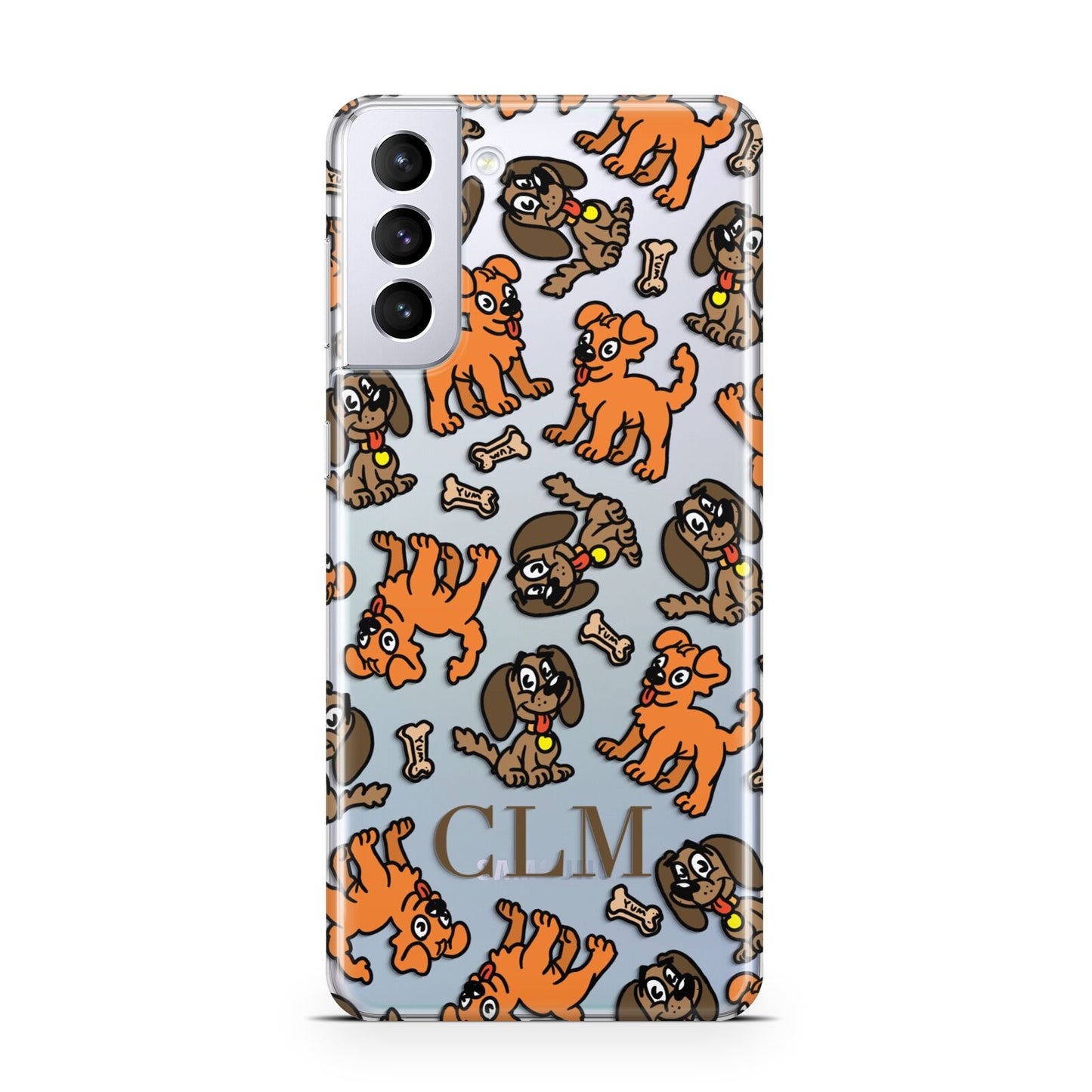Personalised Dogs Initials Clear Samsung S21 Plus Phone Case