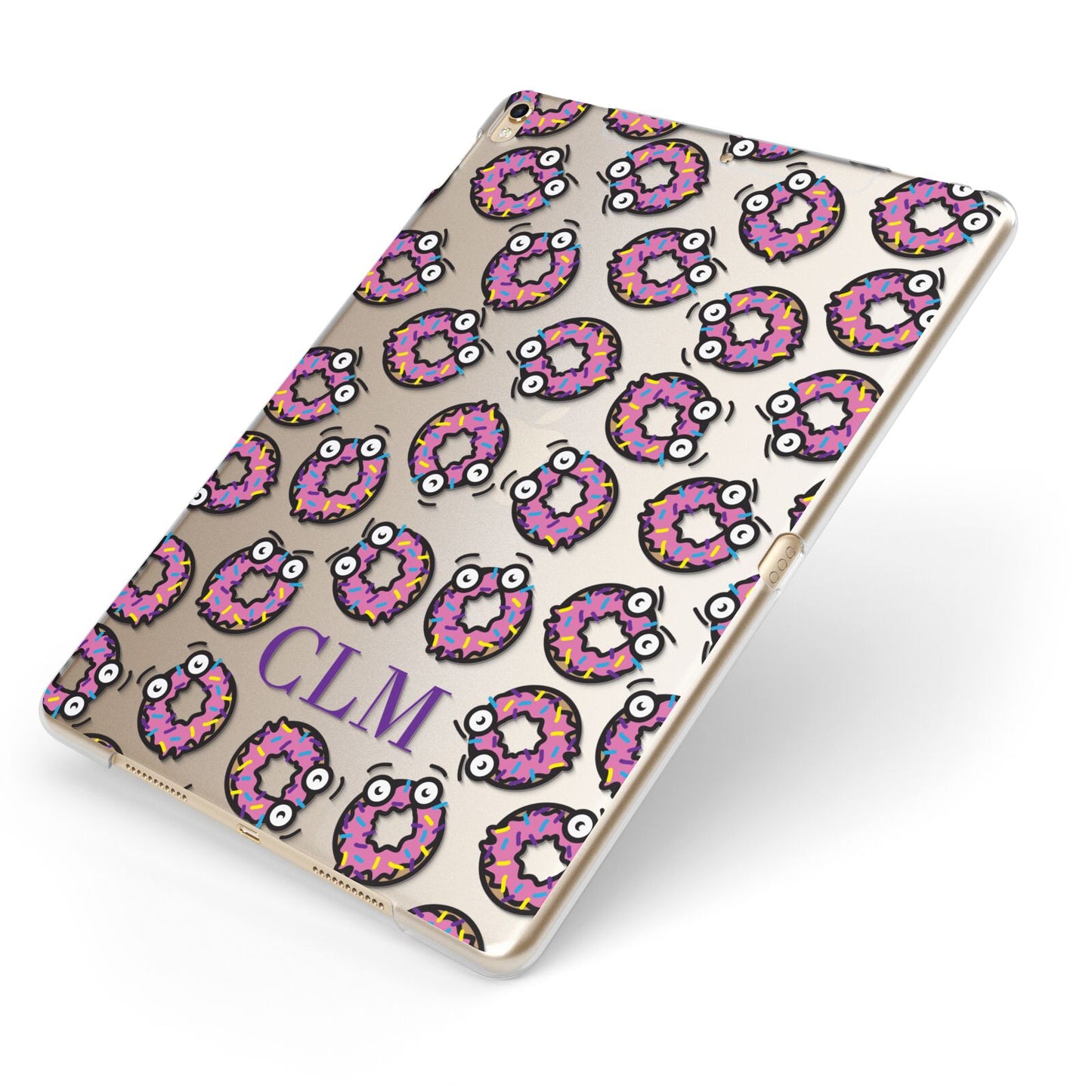 Personalised Donut Initials Apple iPad Case on Gold iPad Side View