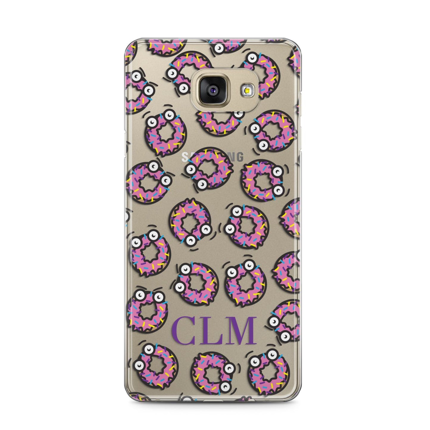 Personalised Donut Initials Samsung Galaxy A5 2016 Case on gold phone