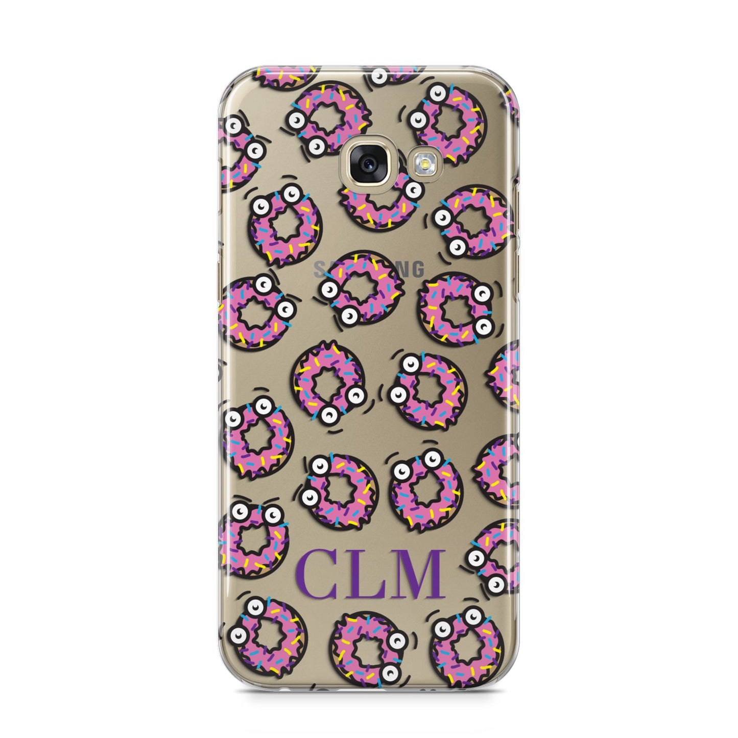 Personalised Donut Initials Samsung Galaxy A5 2017 Case on gold phone