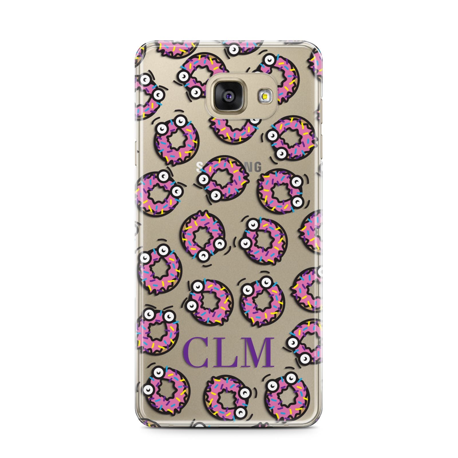 Personalised Donut Initials Samsung Galaxy A7 2016 Case on gold phone