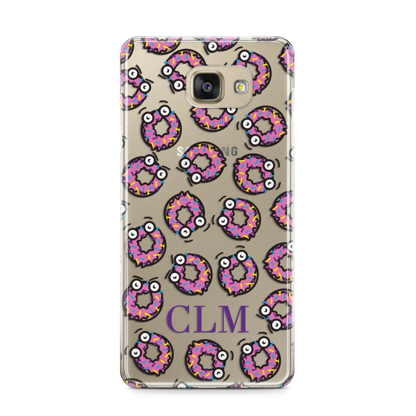 Personalised Donut Initials Samsung Galaxy A9 2016 Case on gold phone