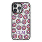 Personalised Donut Initials iPhone 14 Pro Max Black Impact Case on Silver phone