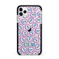 Personalised Donut Police Initials Apple iPhone 11 Pro Max in Silver with Black Impact Case