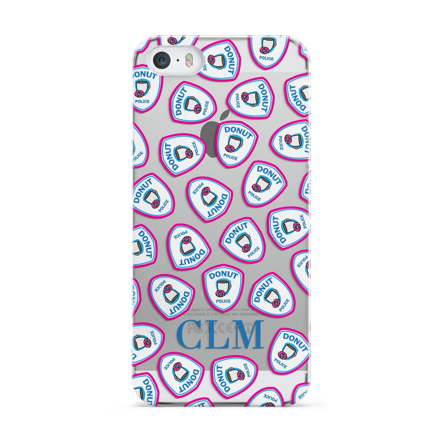 Personalised Donut Police Initials Apple iPhone 5 Case