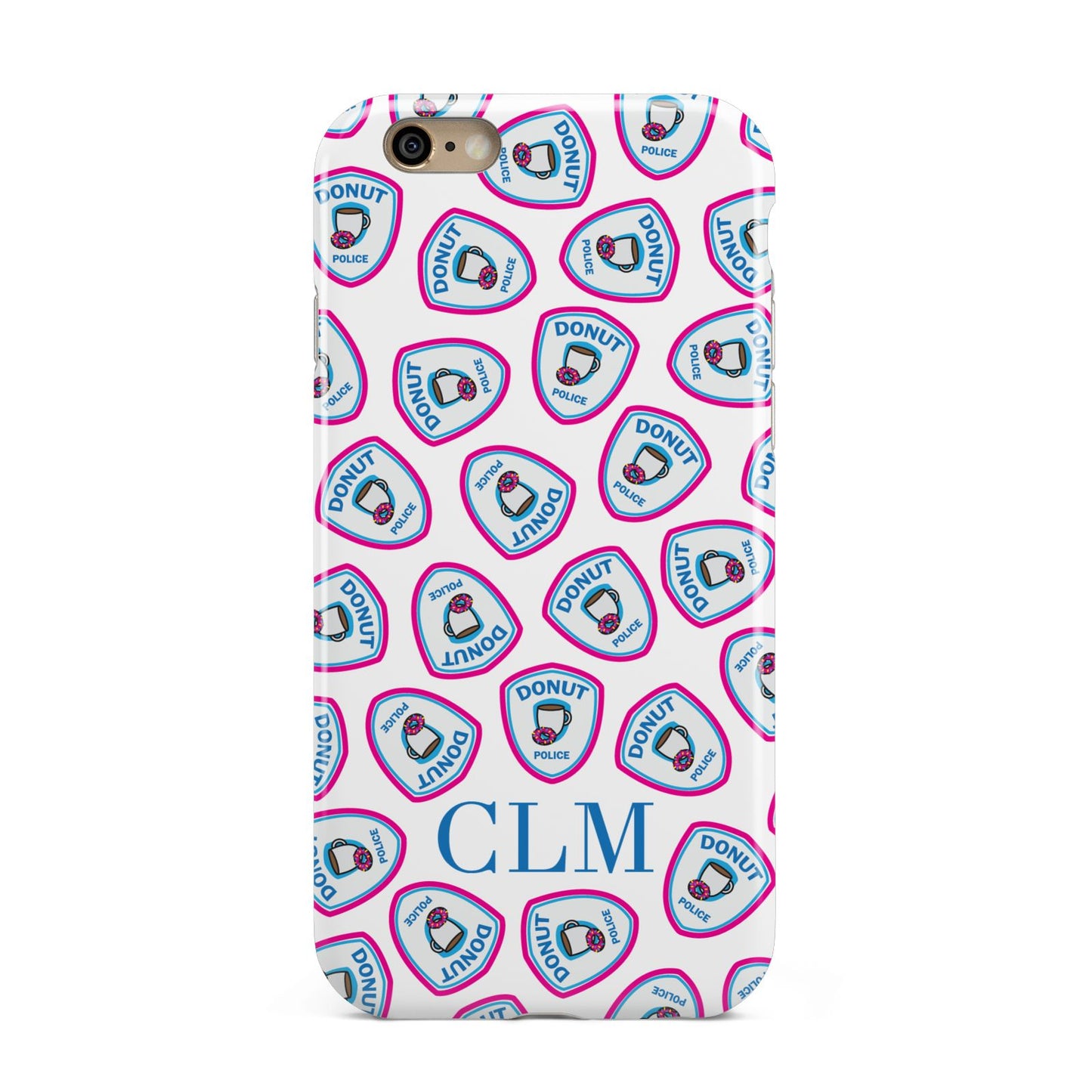 Personalised Donut Police Initials Apple iPhone 6 3D Tough Case
