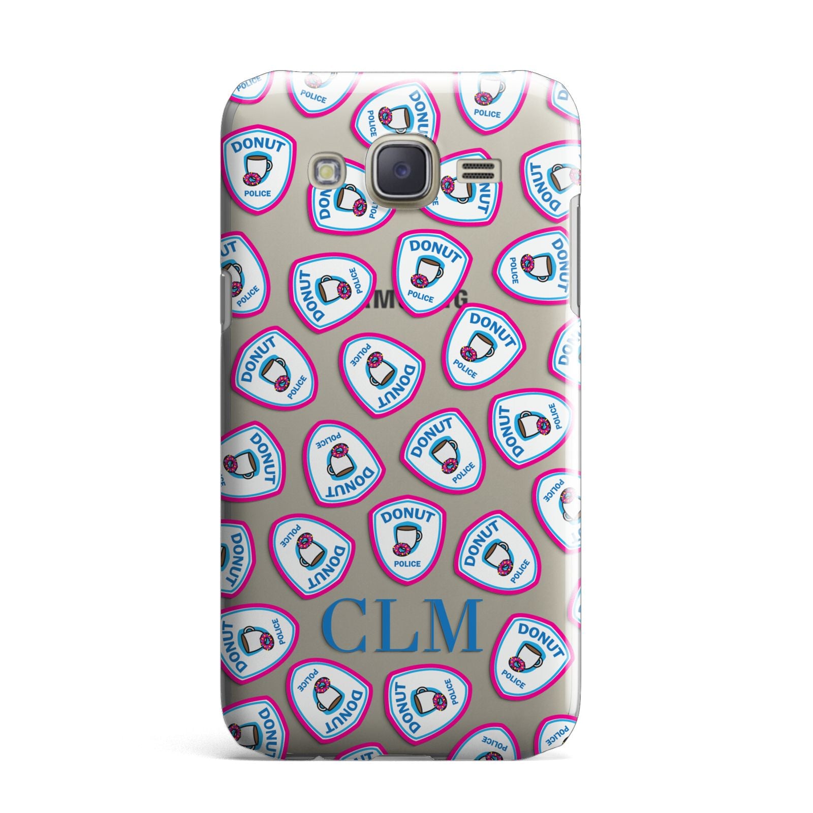 Personalised Donut Police Initials Samsung Galaxy J7 Case