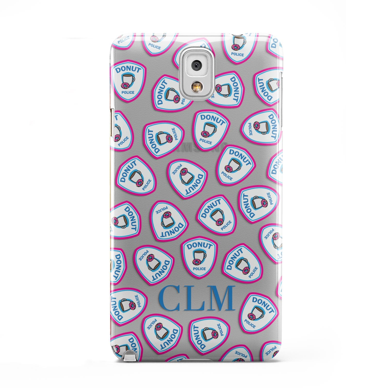 Personalised Donut Police Initials Samsung Galaxy Note 3 Case