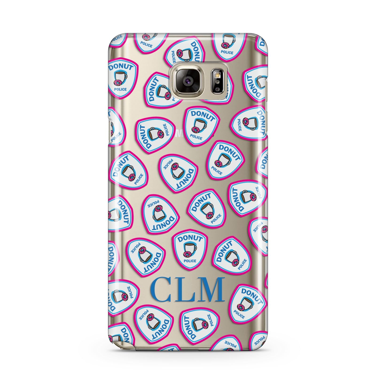 Personalised Donut Police Initials Samsung Galaxy Note 5 Case
