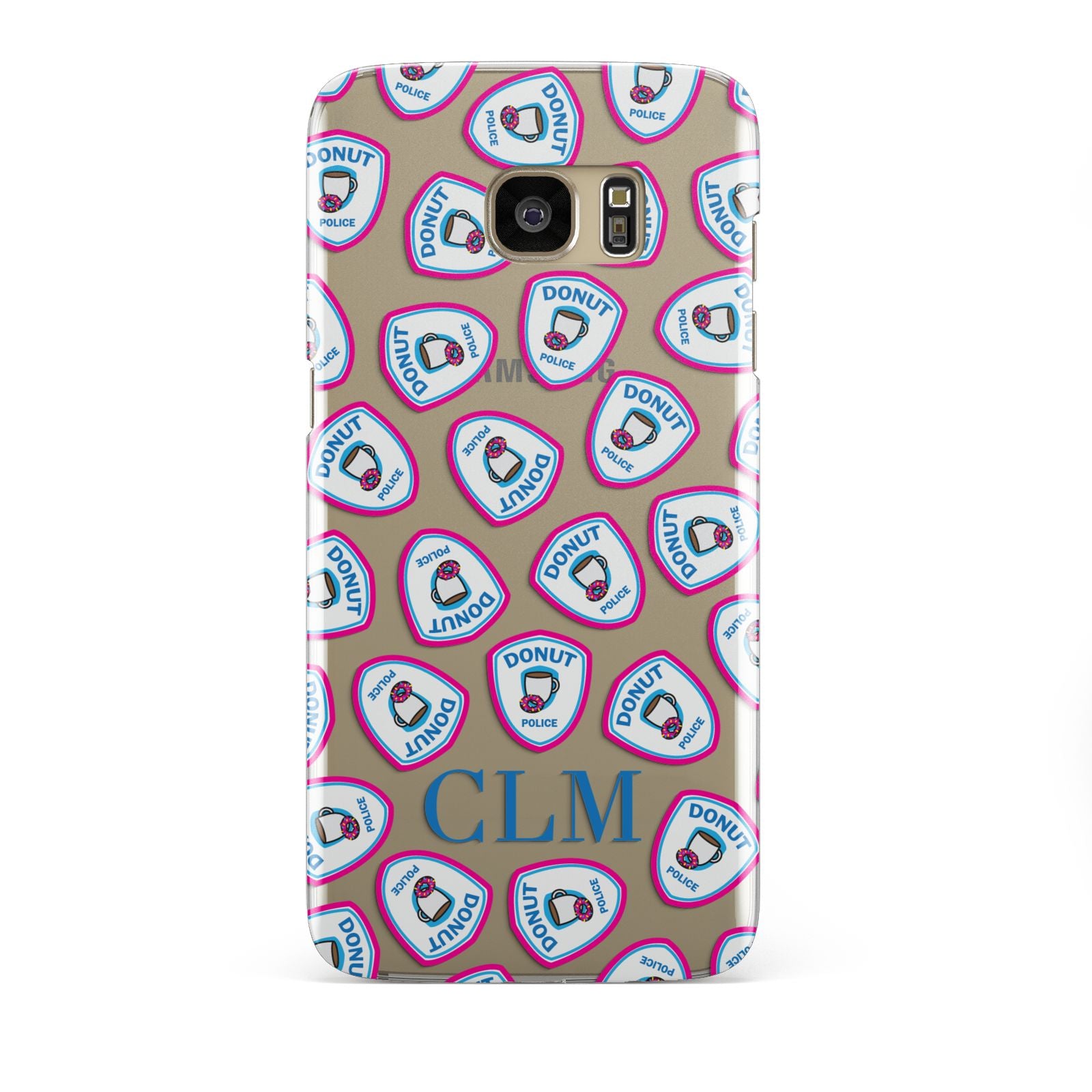 Personalised Donut Police Initials Samsung Galaxy S7 Edge Case