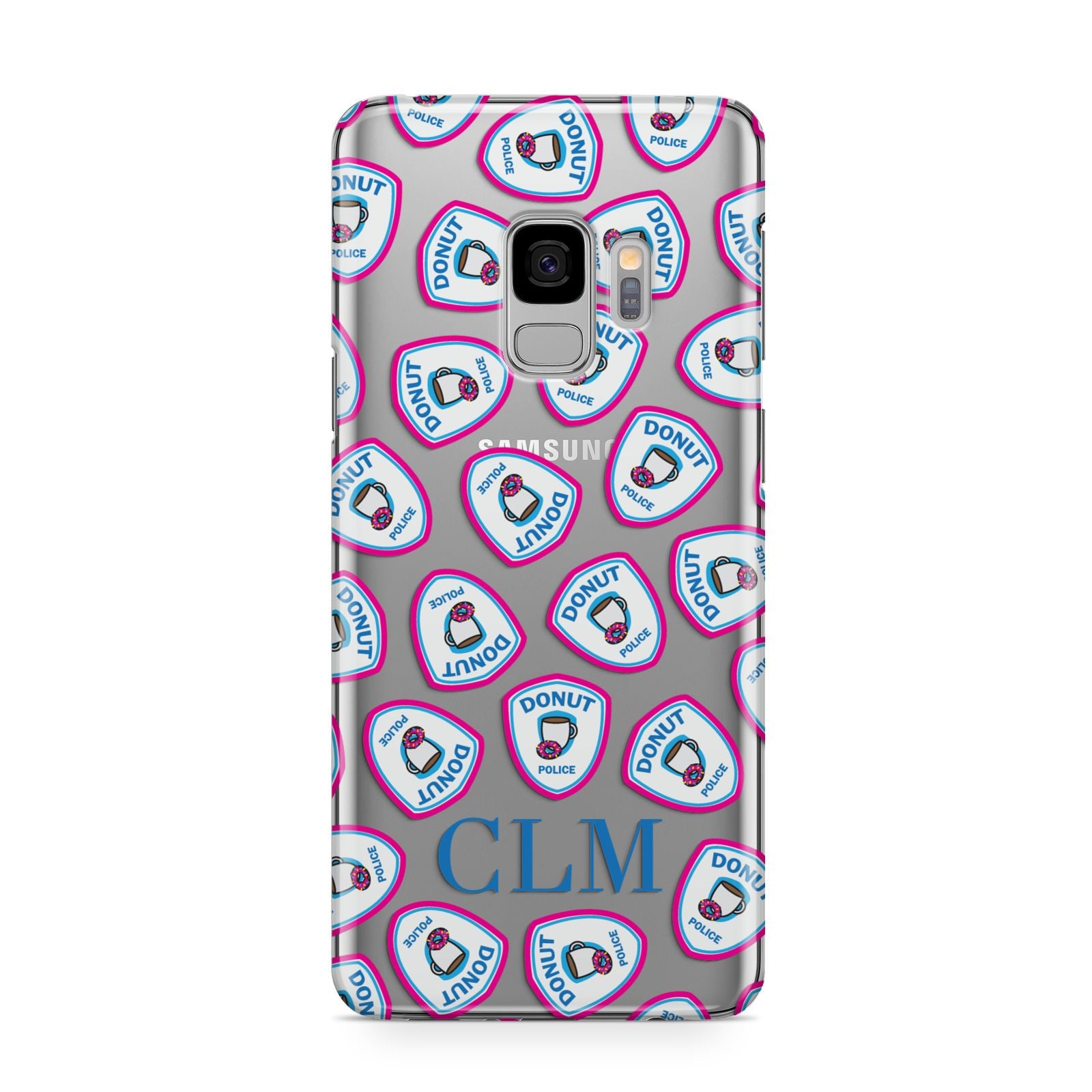 Personalised Donut Police Initials Samsung Galaxy S9 Case