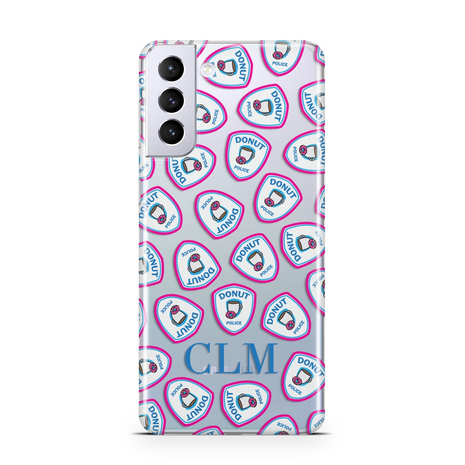 Personalised Donut Police Initials Samsung S21 Plus Phone Case