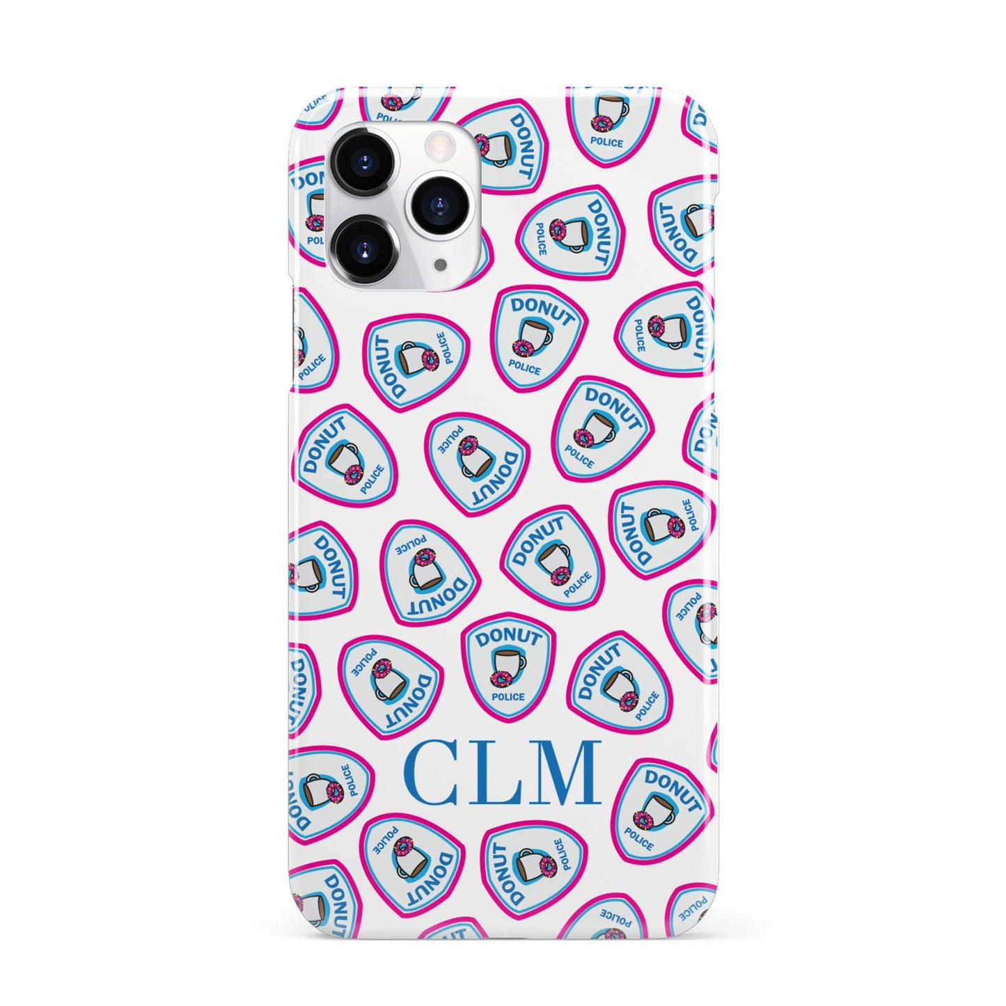 Personalised Donut Police Initials iPhone 11 Pro 3D Snap Case