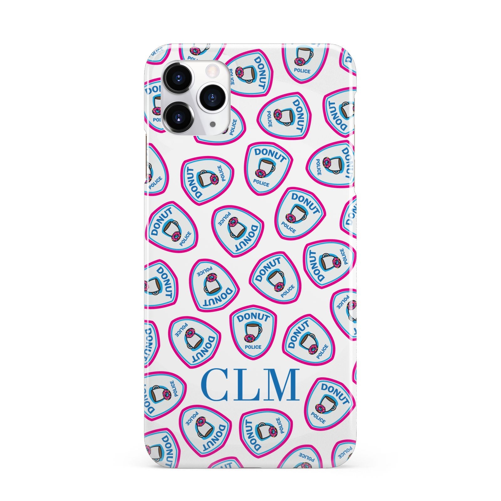 Personalised Donut Police Initials iPhone 11 Pro Max 3D Snap Case