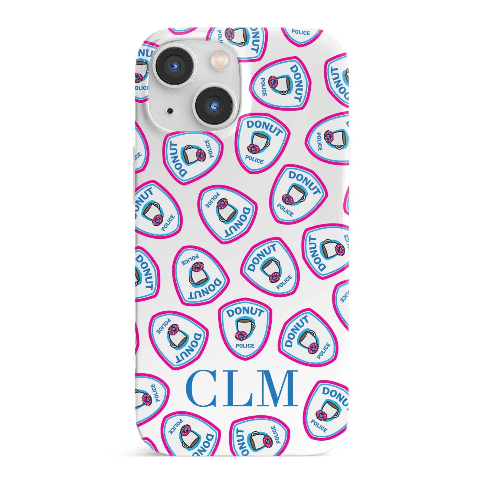 Personalised Donut Police Initials iPhone 13 Mini Full Wrap 3D Snap Case