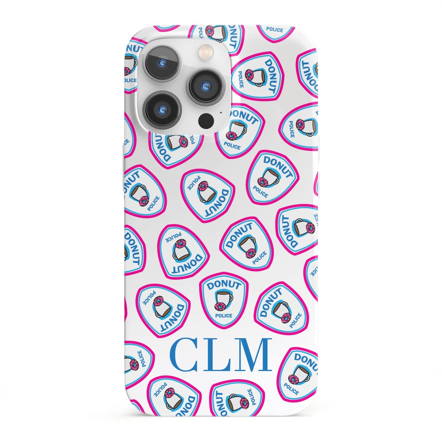 Personalised Donut Police Initials iPhone 13 Pro Full Wrap 3D Snap Case