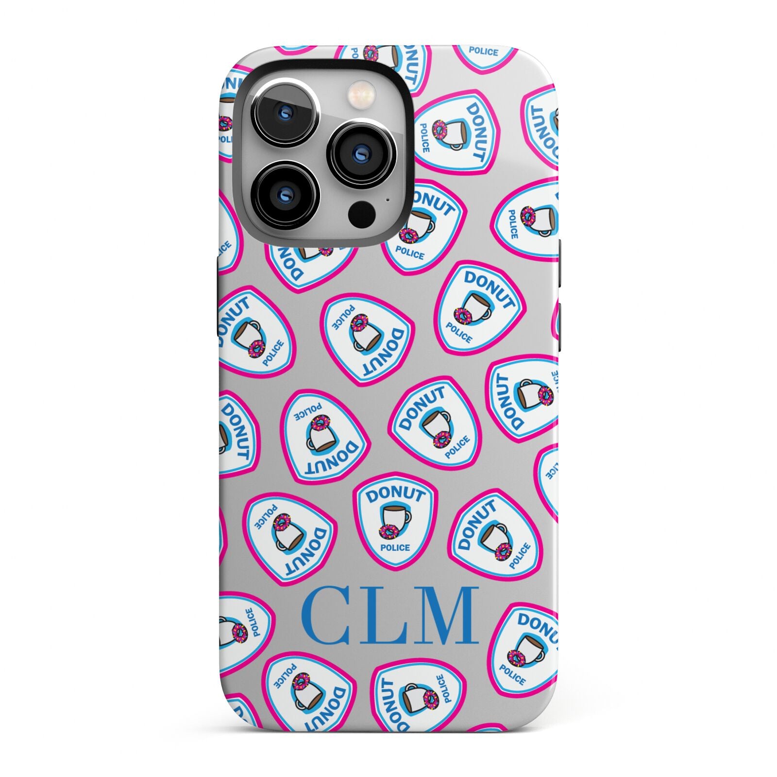 Personalised Donut Police Initials iPhone 13 Pro Full Wrap 3D Tough Case