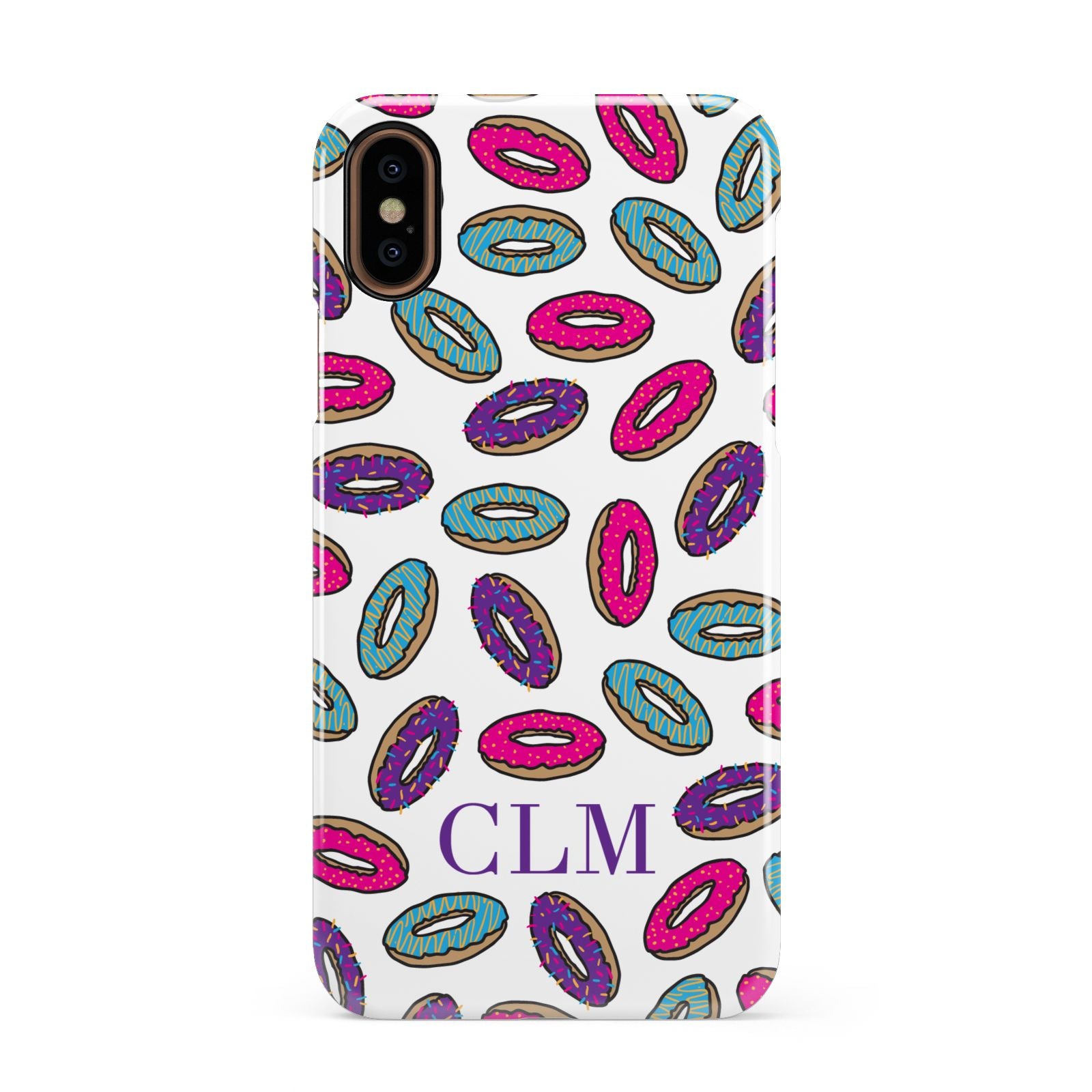 Personalised Donuts Initials Apple iPhone XS 3D Snap Case
