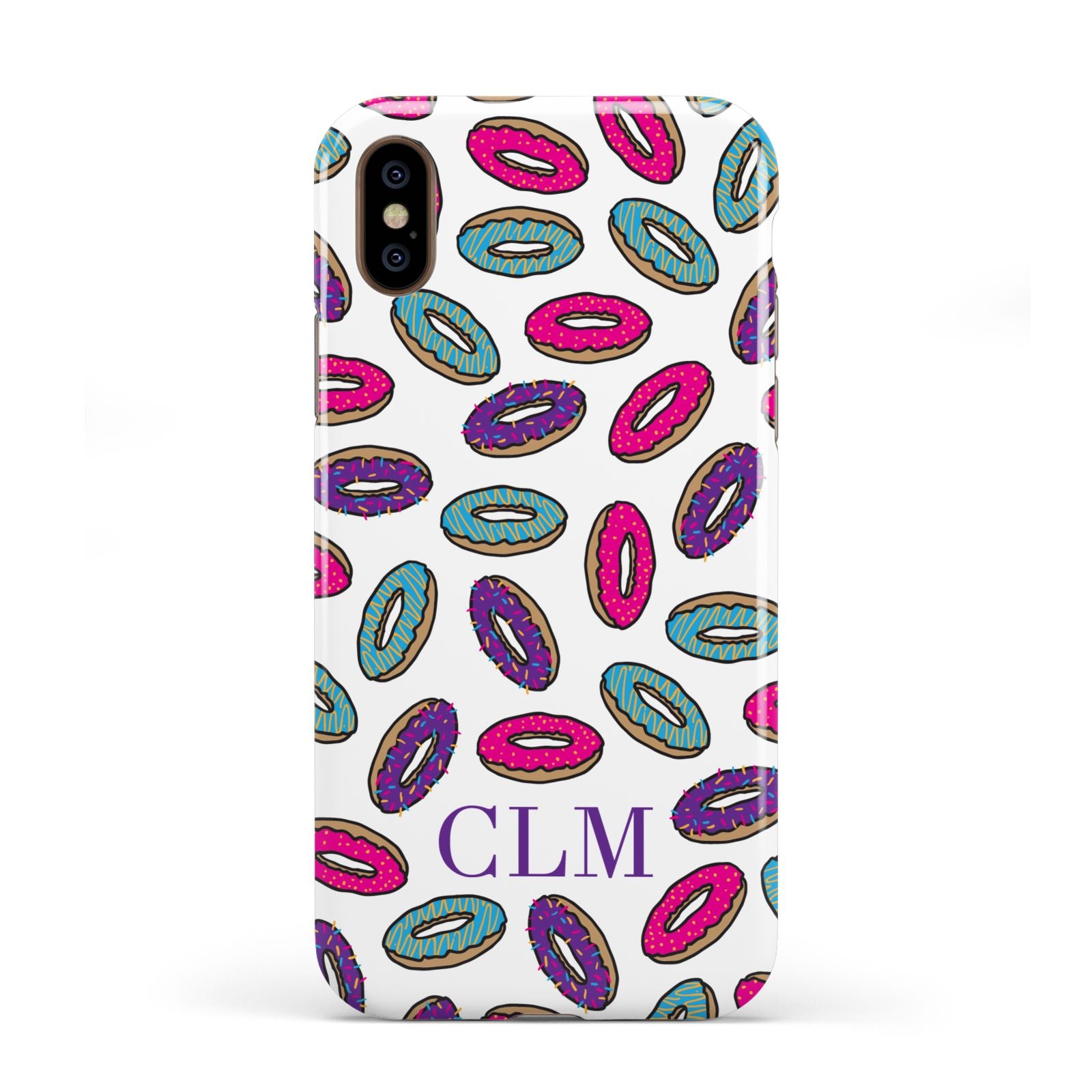 Personalised Donuts Initials Apple iPhone XS 3D Tough