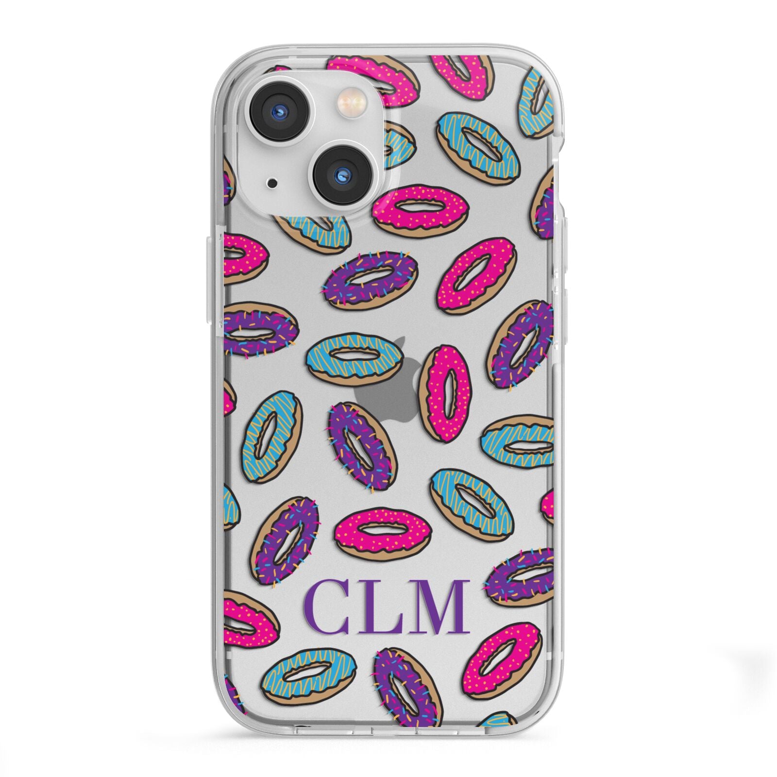 Personalised Donuts Initials iPhone 13 Mini TPU Impact Case with White Edges