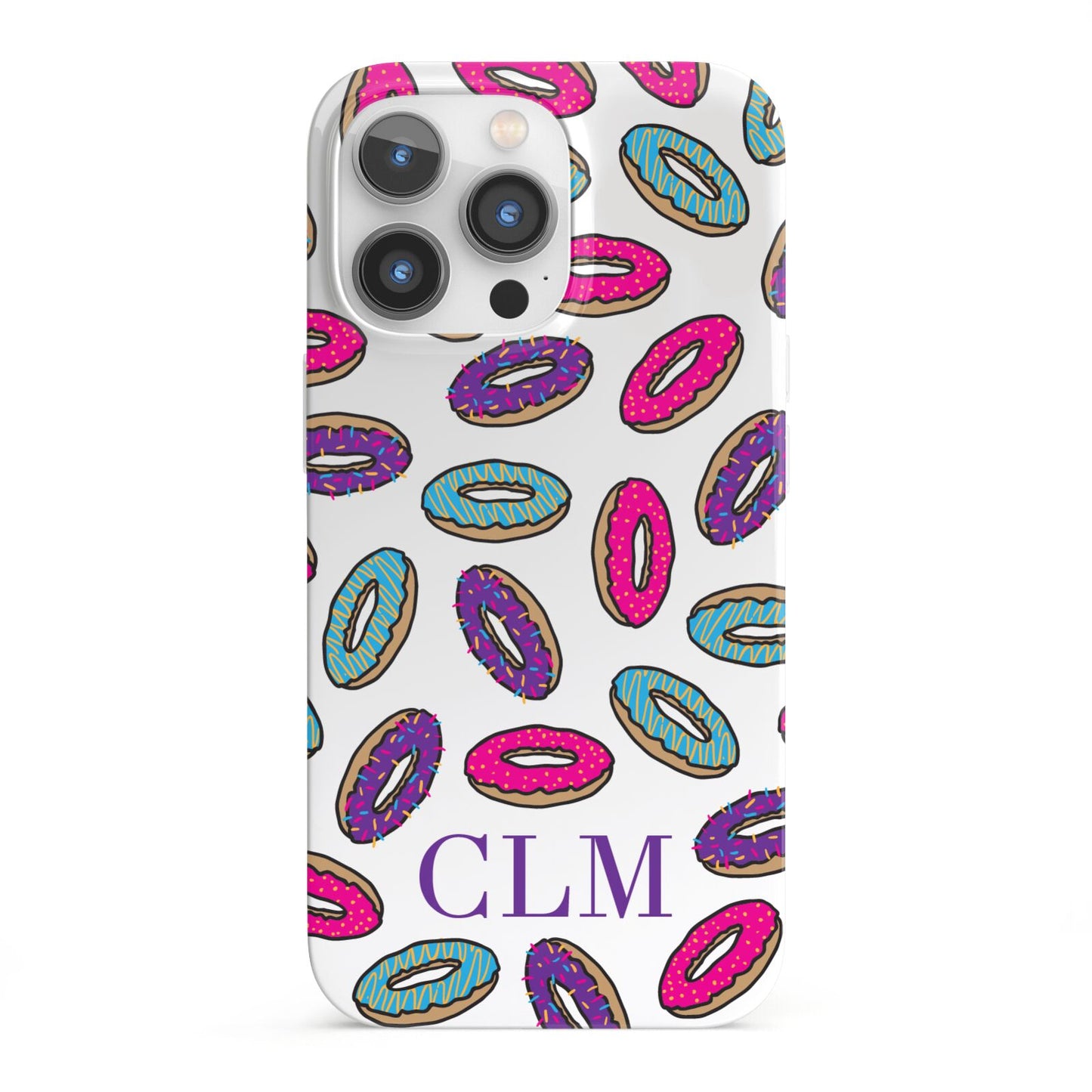 Personalised Donuts Initials iPhone 13 Pro Full Wrap 3D Snap Case