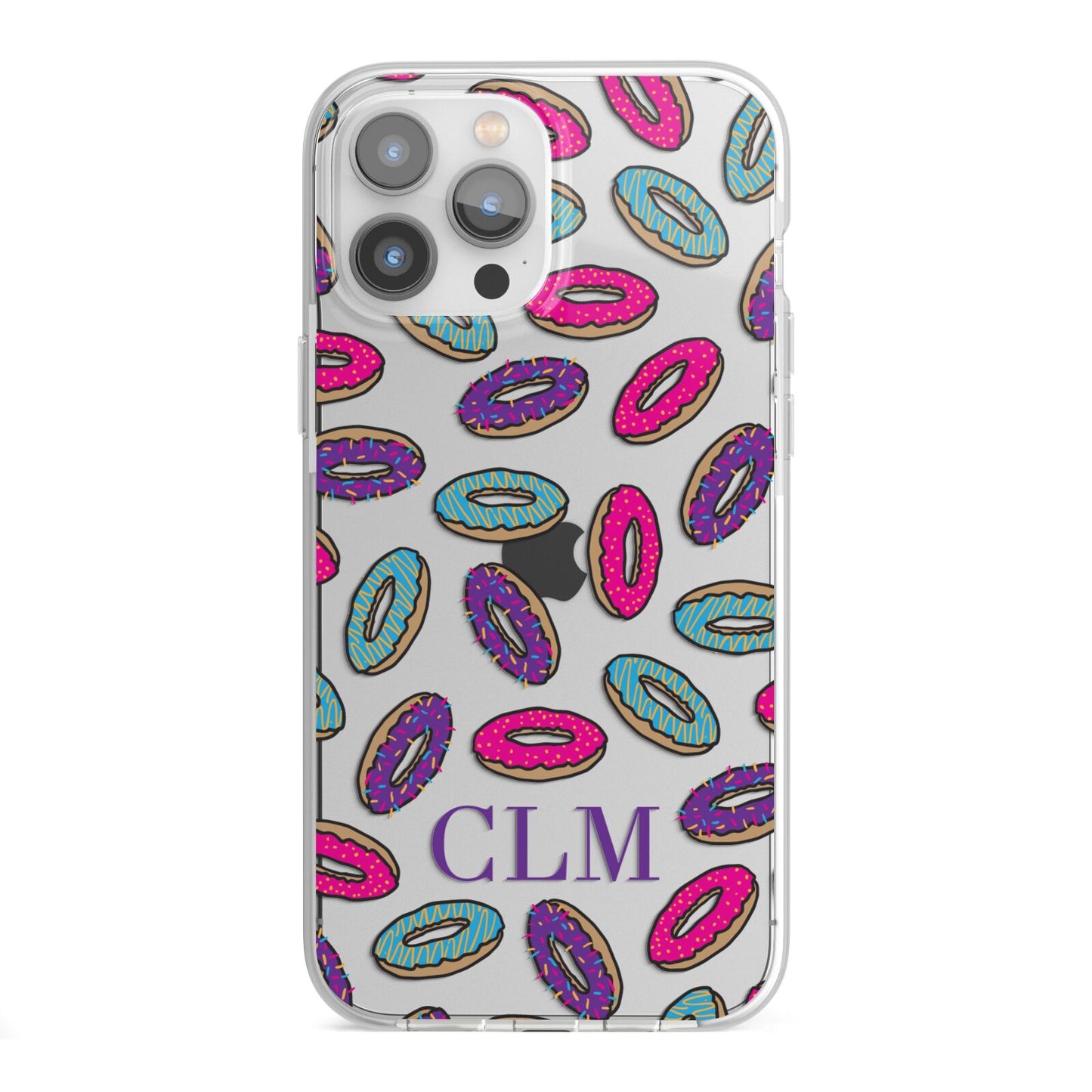Personalised Donuts Initials iPhone 13 Pro Max TPU Impact Case with White Edges
