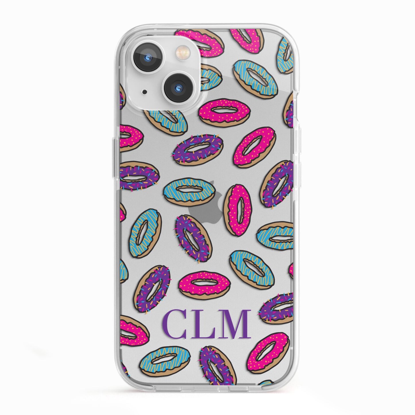 Personalised Donuts Initials iPhone 13 TPU Impact Case with White Edges