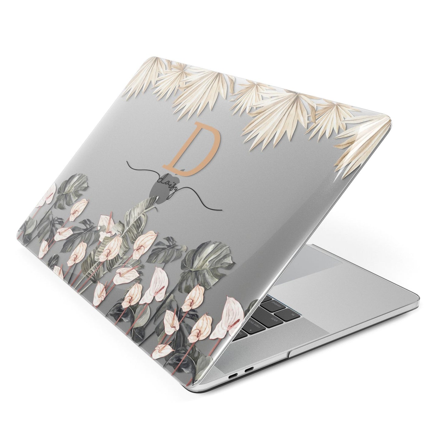 Personalised Dried Flowers Apple MacBook Case Side View