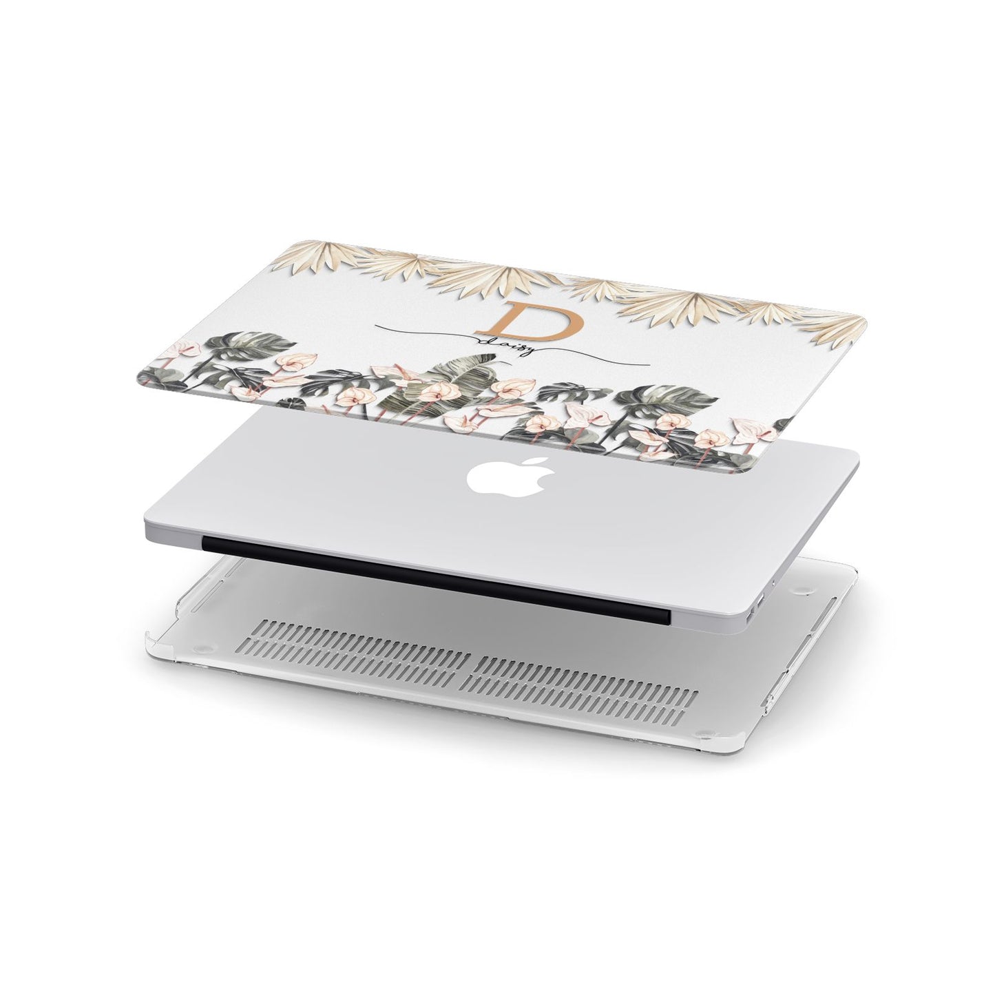 Personalised Dried Flowers Apple MacBook Case in Detail