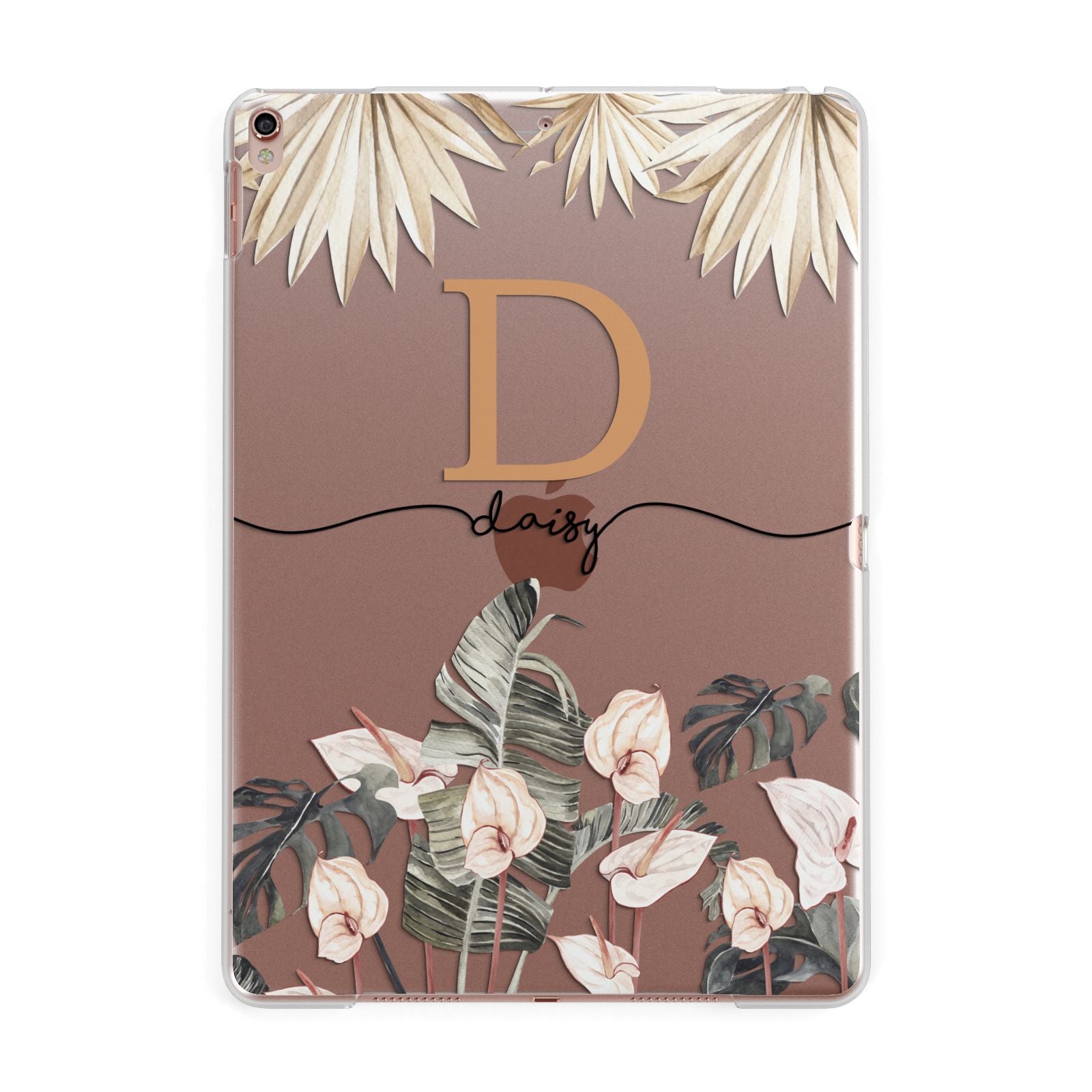 Personalised Dried Flowers Apple iPad Rose Gold Case