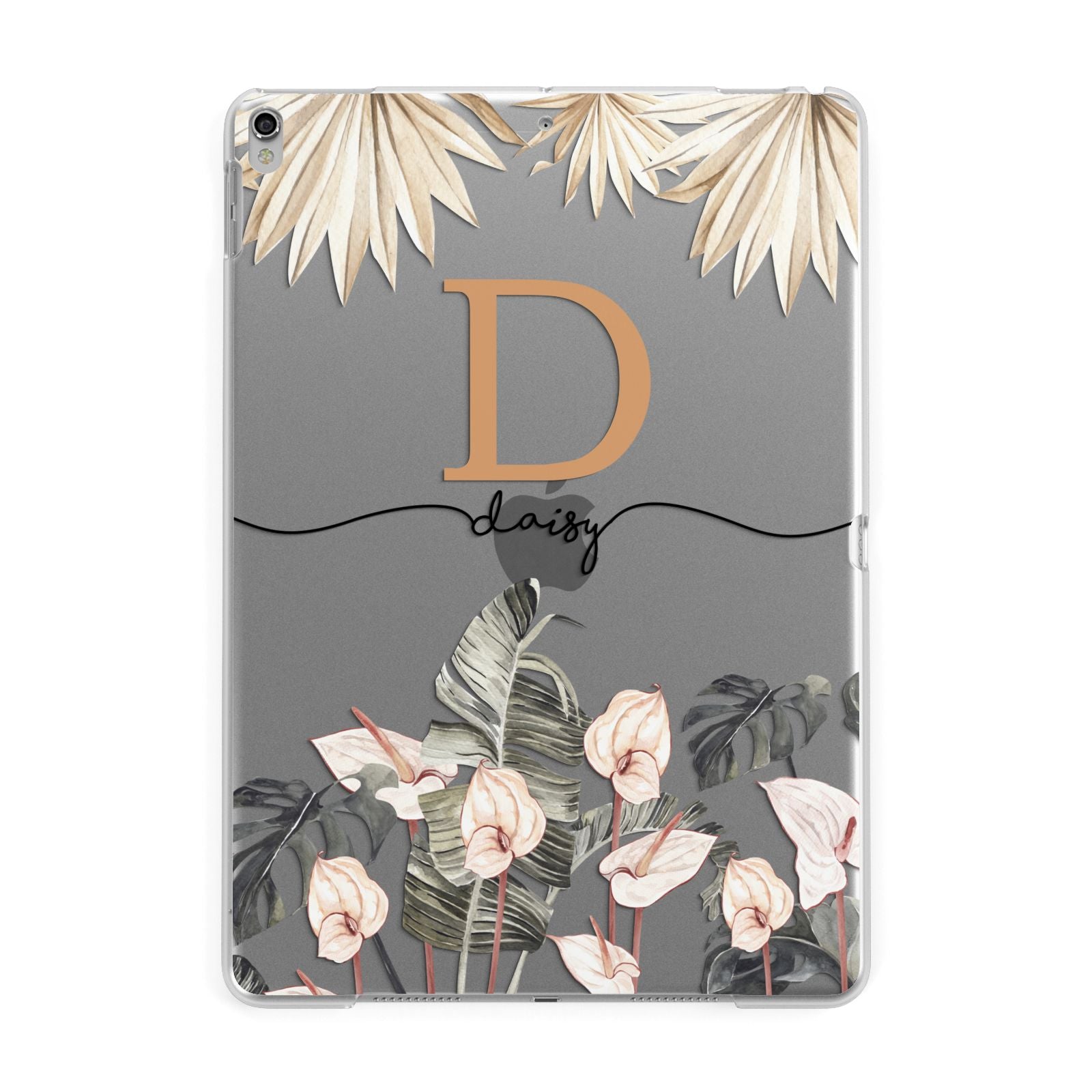 Personalised Dried Flowers Apple iPad Silver Case