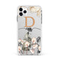 Personalised Dried Flowers Apple iPhone 11 Pro Max in Silver with White Impact Case