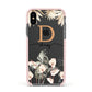 Personalised Dried Flowers Apple iPhone Xs Impact Case Pink Edge on Black Phone