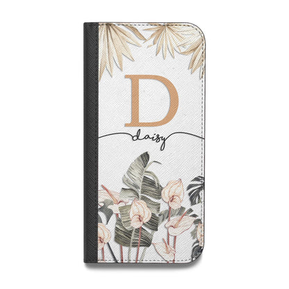 Personalised Dried Flowers Vegan Leather Flip Samsung Case