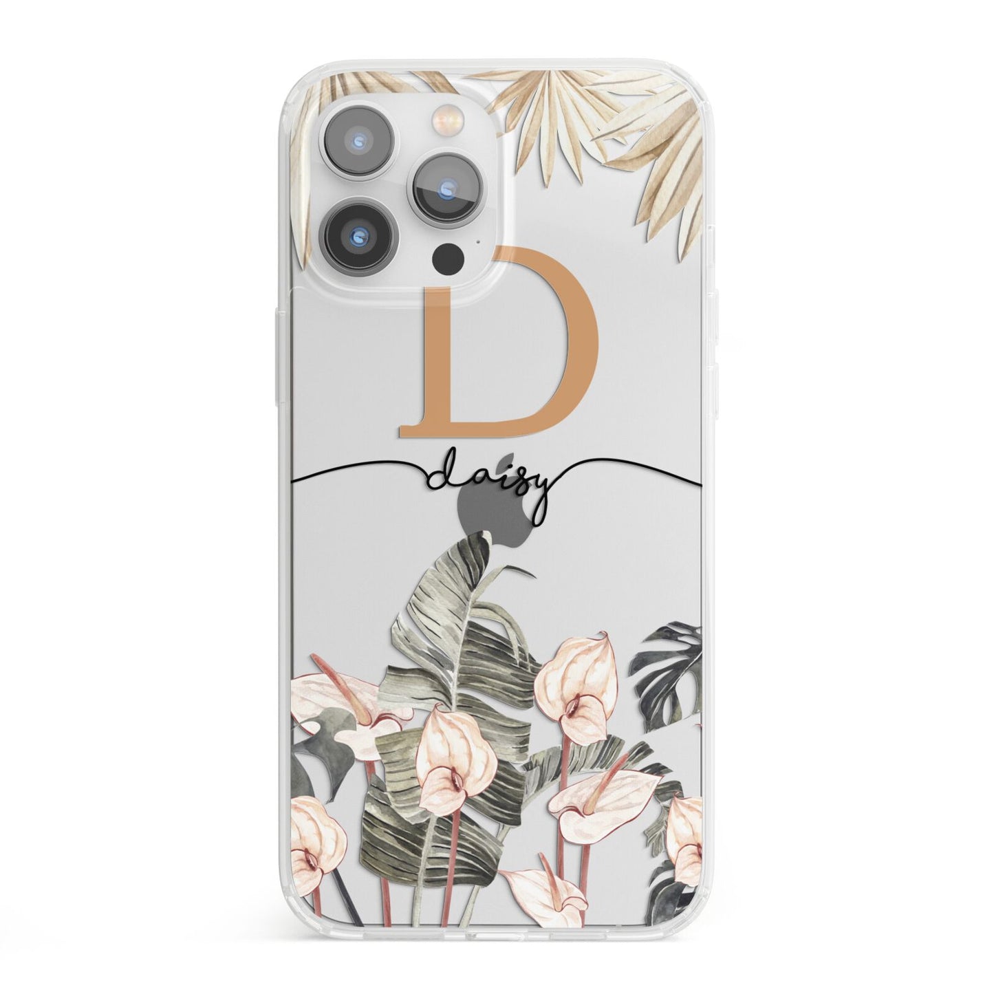 Personalised Dried Flowers iPhone 13 Pro Max Clear Bumper Case