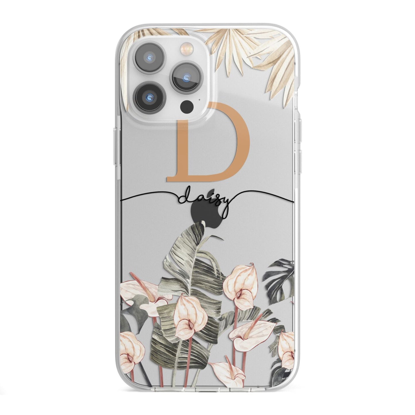 Personalised Dried Flowers iPhone 13 Pro Max TPU Impact Case with White Edges
