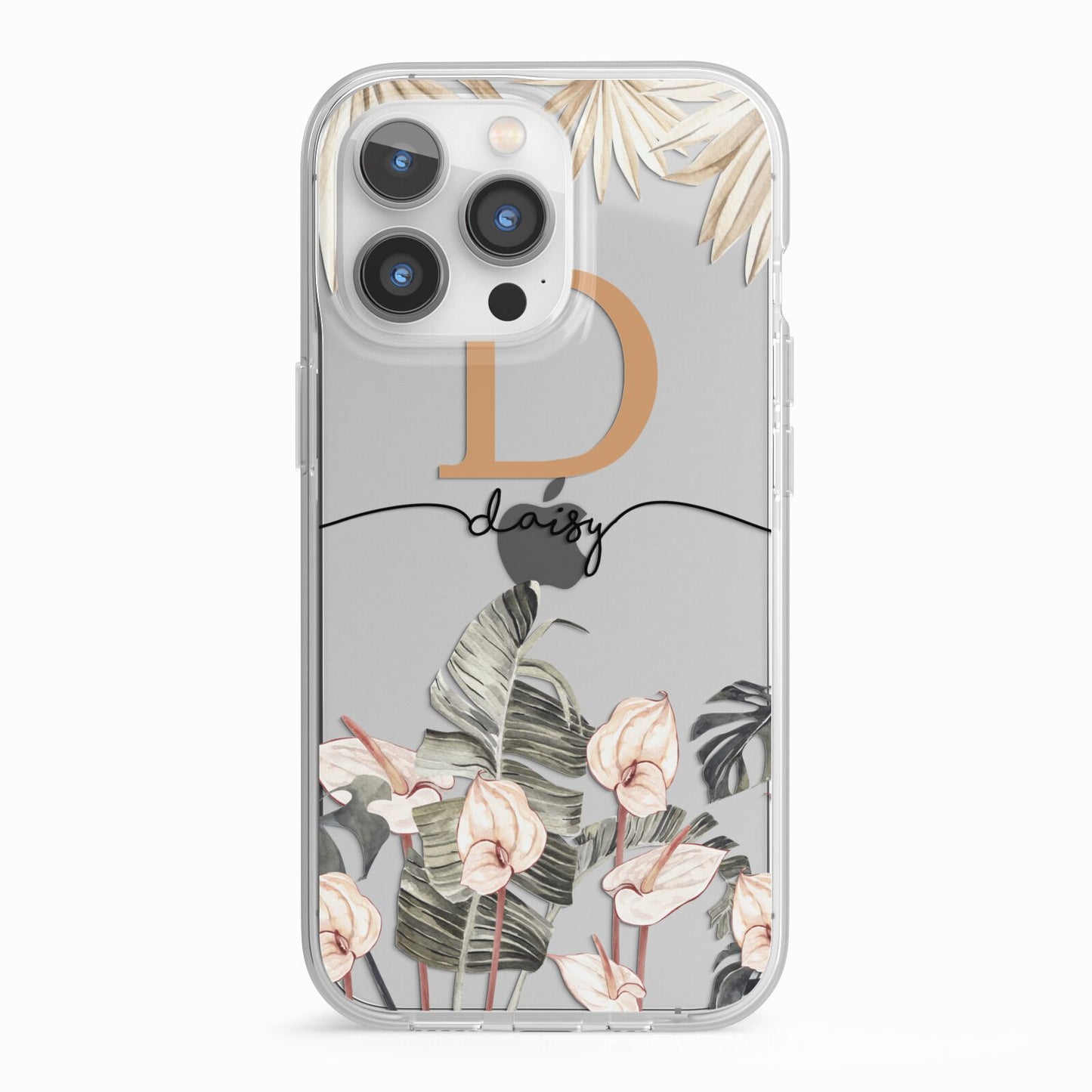 Personalised Dried Flowers iPhone 13 Pro TPU Impact Case with White Edges
