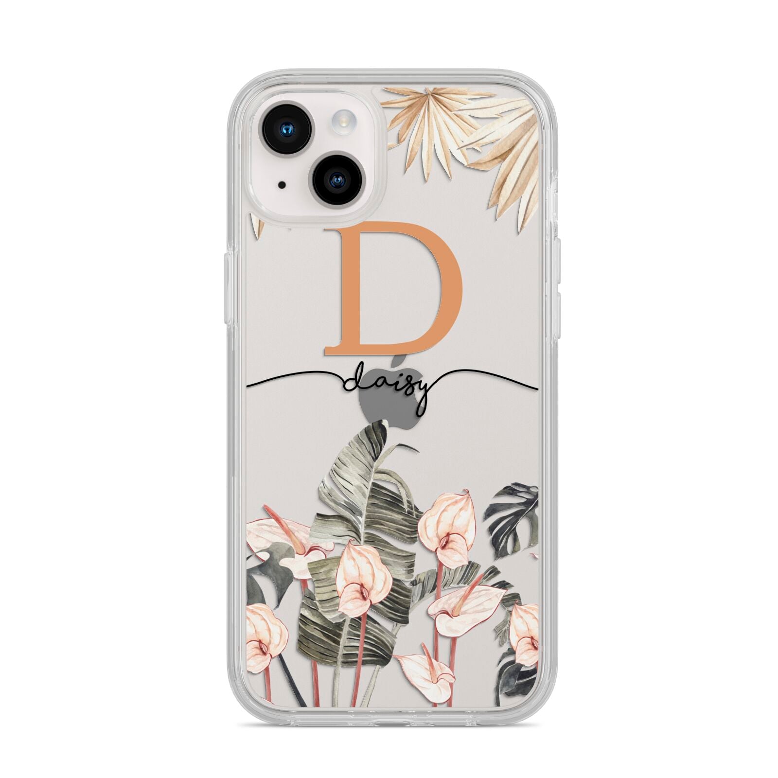 Personalised Dried Flowers iPhone 14 Plus Clear Tough Case Starlight