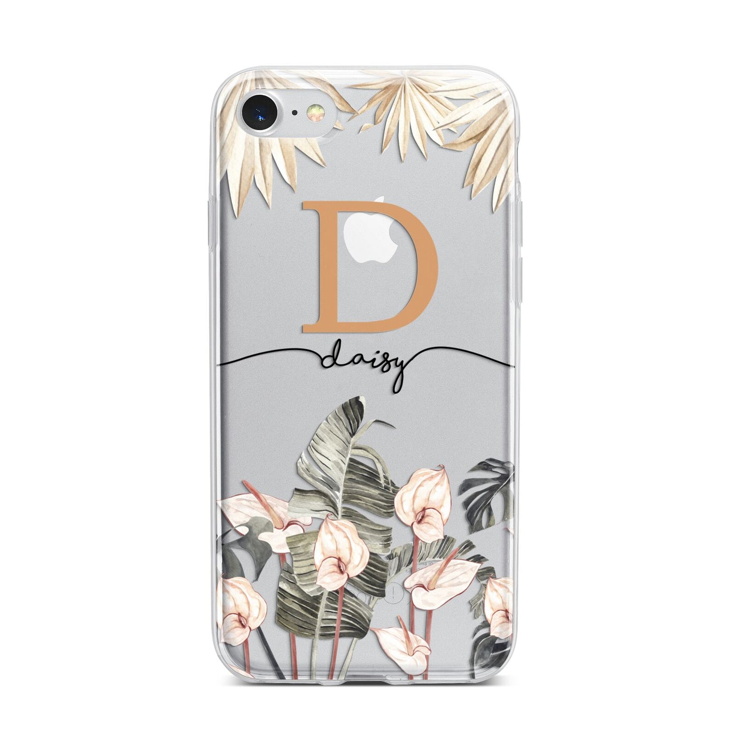 Personalised Dried Flowers iPhone 7 Bumper Case on Silver iPhone