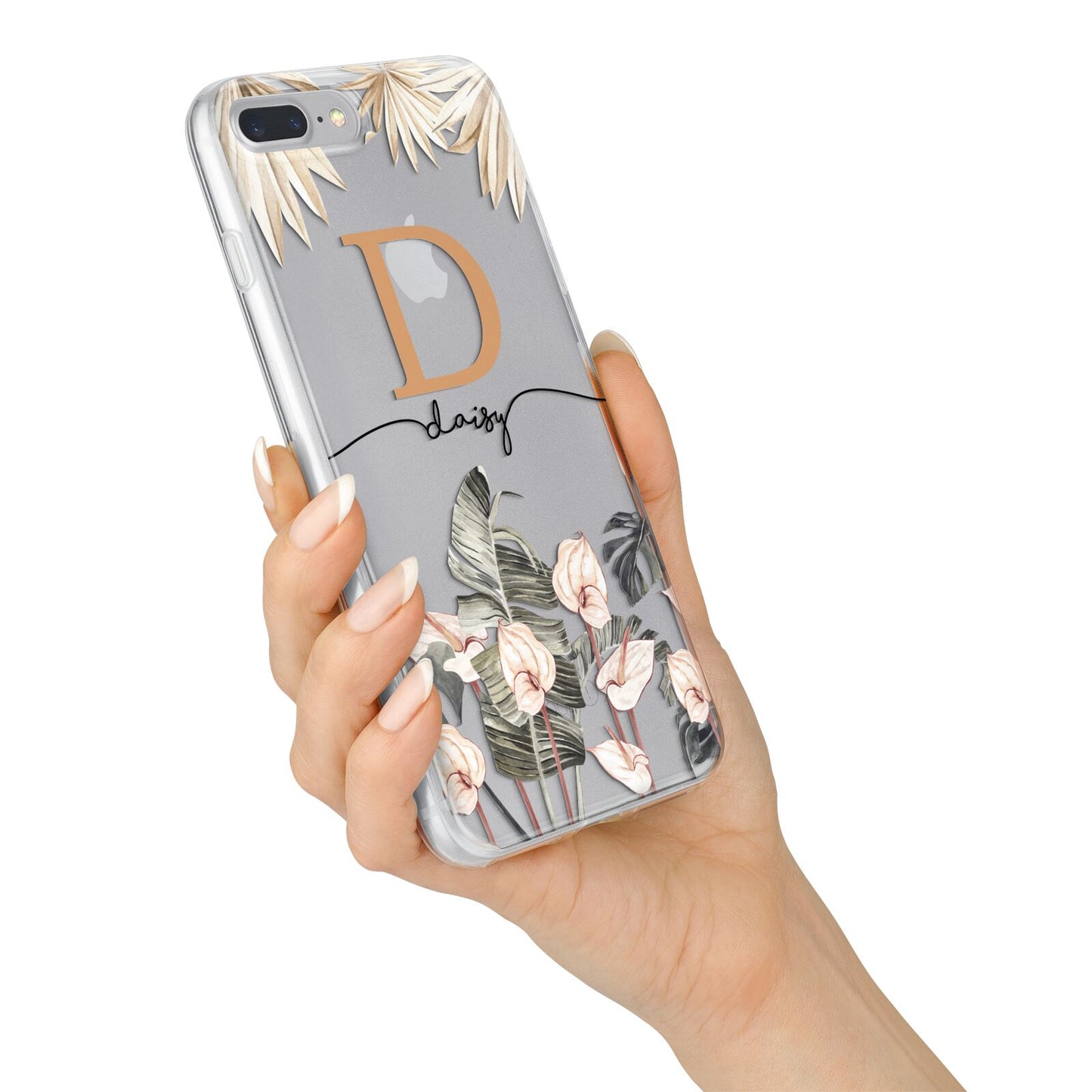 Personalised Dried Flowers iPhone 7 Plus Bumper Case on Silver iPhone Alternative Image