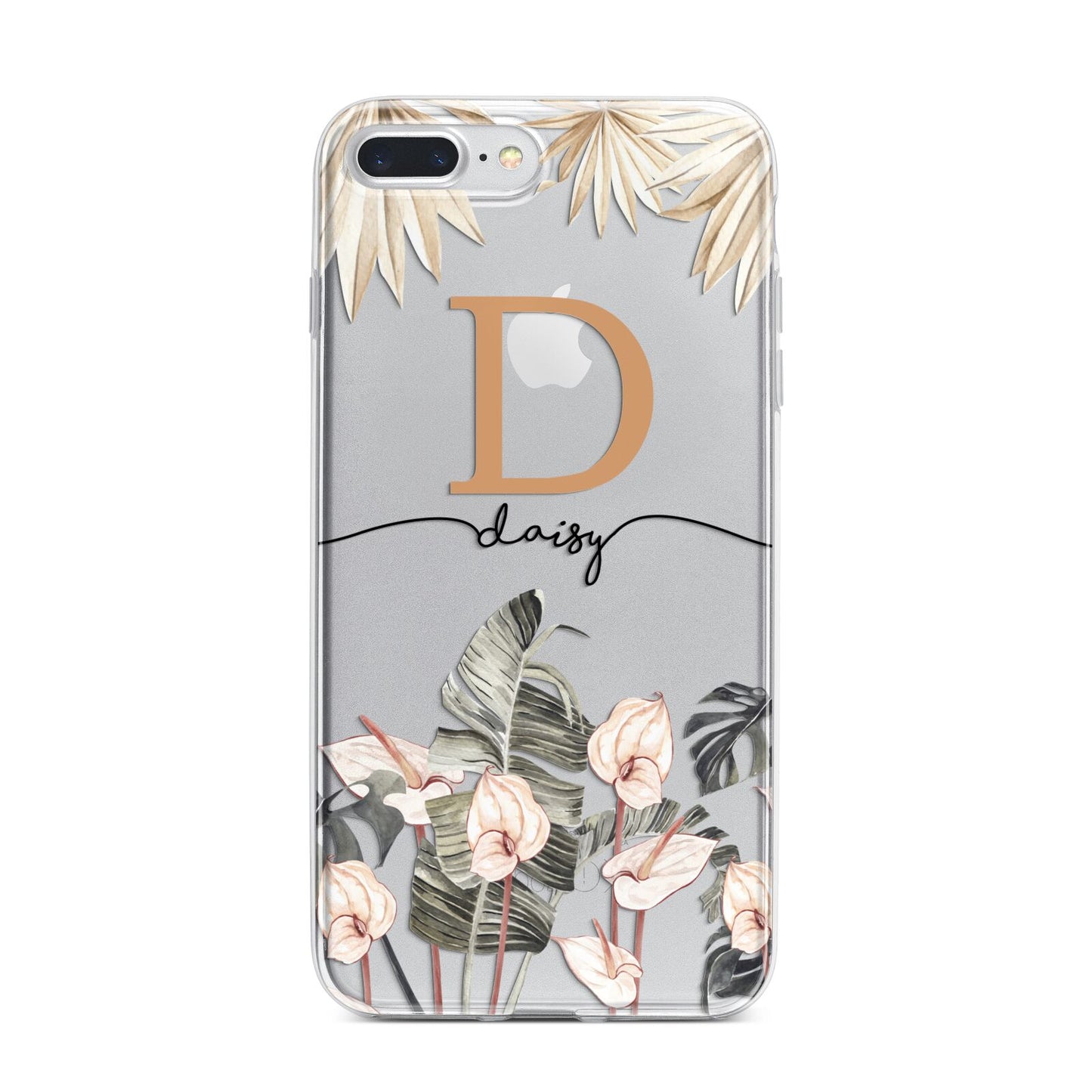 Personalised Dried Flowers iPhone 7 Plus Bumper Case on Silver iPhone