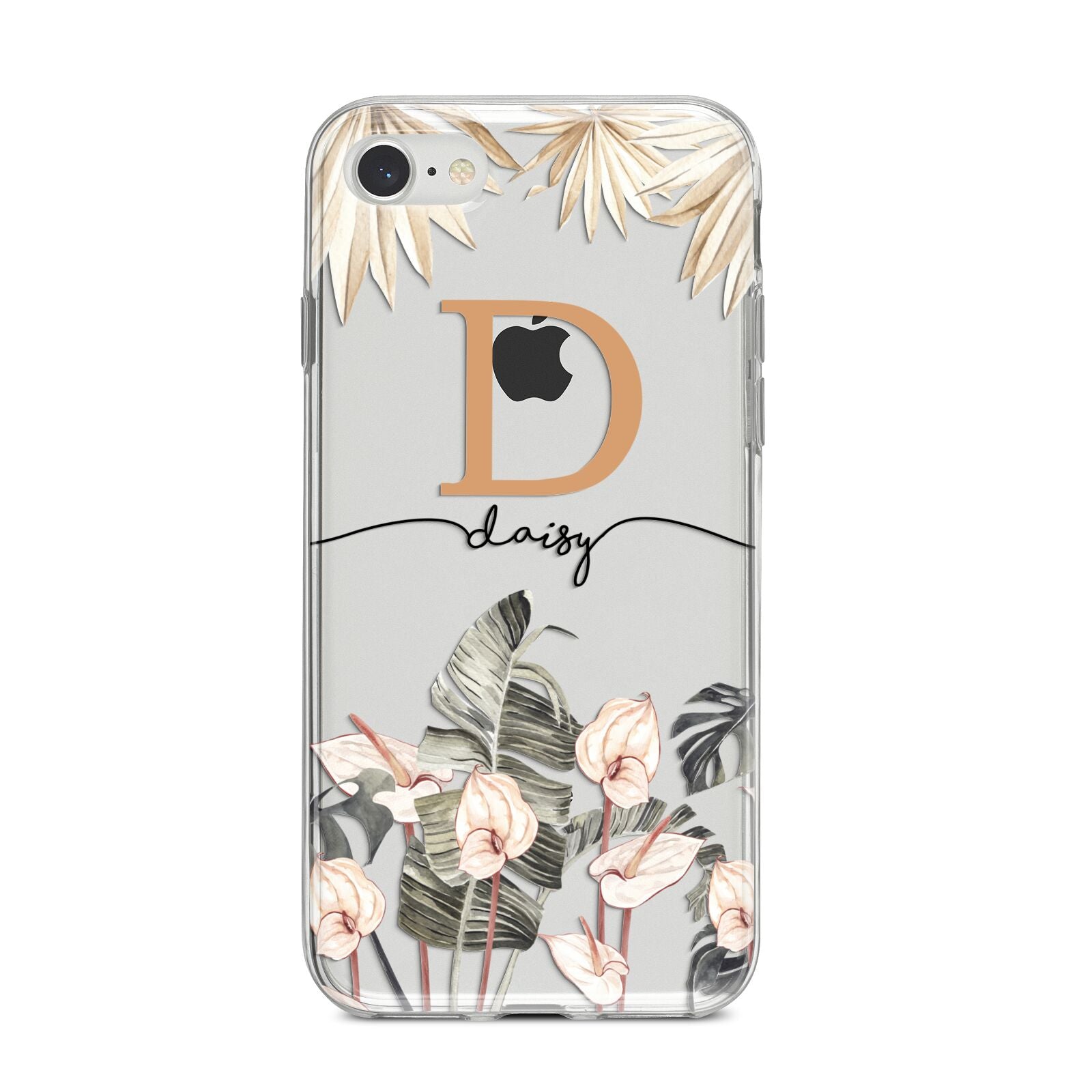 Personalised Dried Flowers iPhone 8 Bumper Case on Silver iPhone