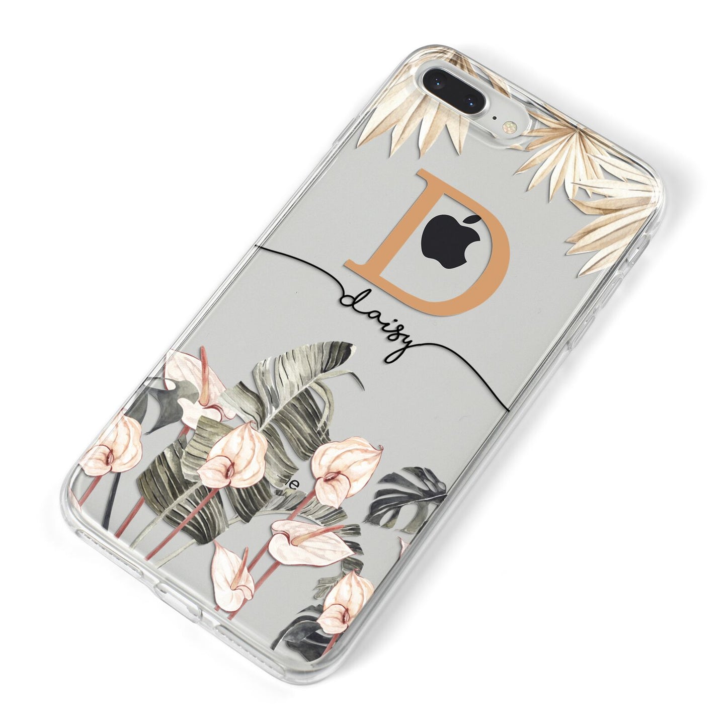 Personalised Dried Flowers iPhone 8 Plus Bumper Case on Silver iPhone Alternative Image