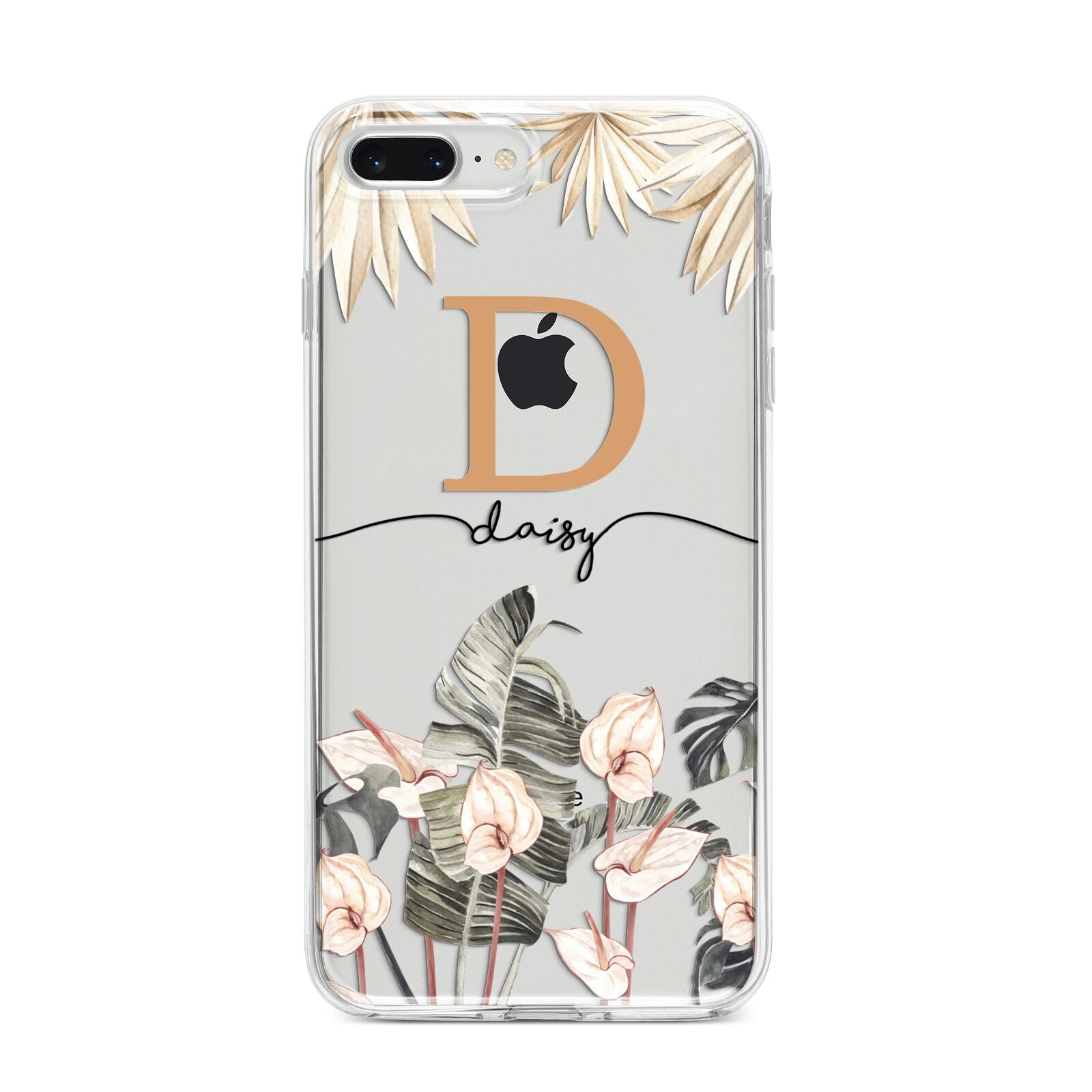 Personalised Dried Flowers iPhone 8 Plus Bumper Case on Silver iPhone