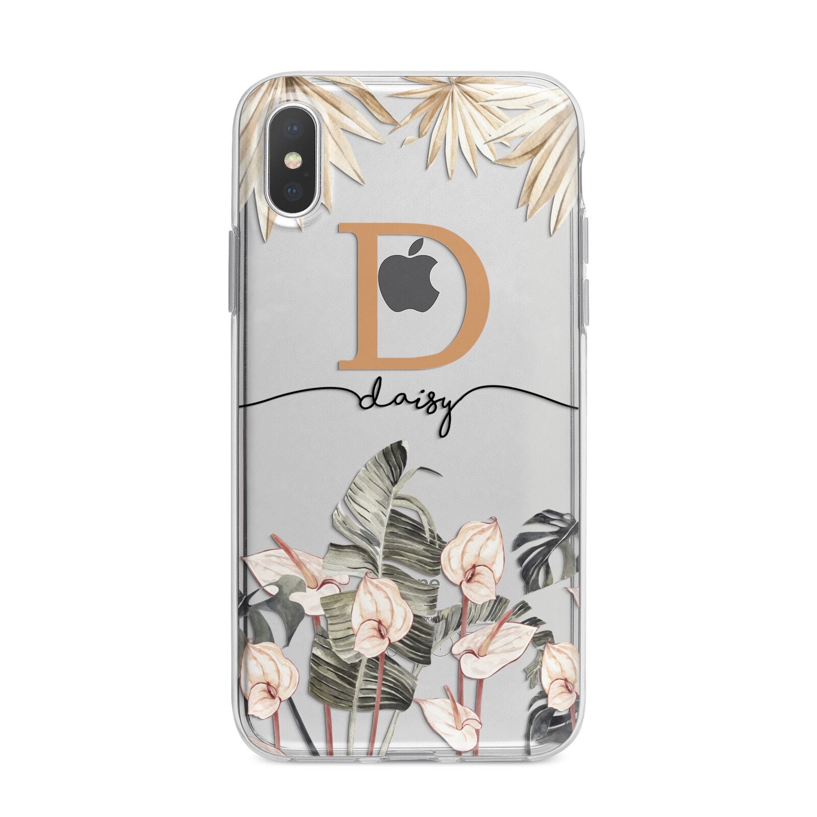 Personalised Dried Flowers iPhone X Bumper Case on Silver iPhone Alternative Image 1