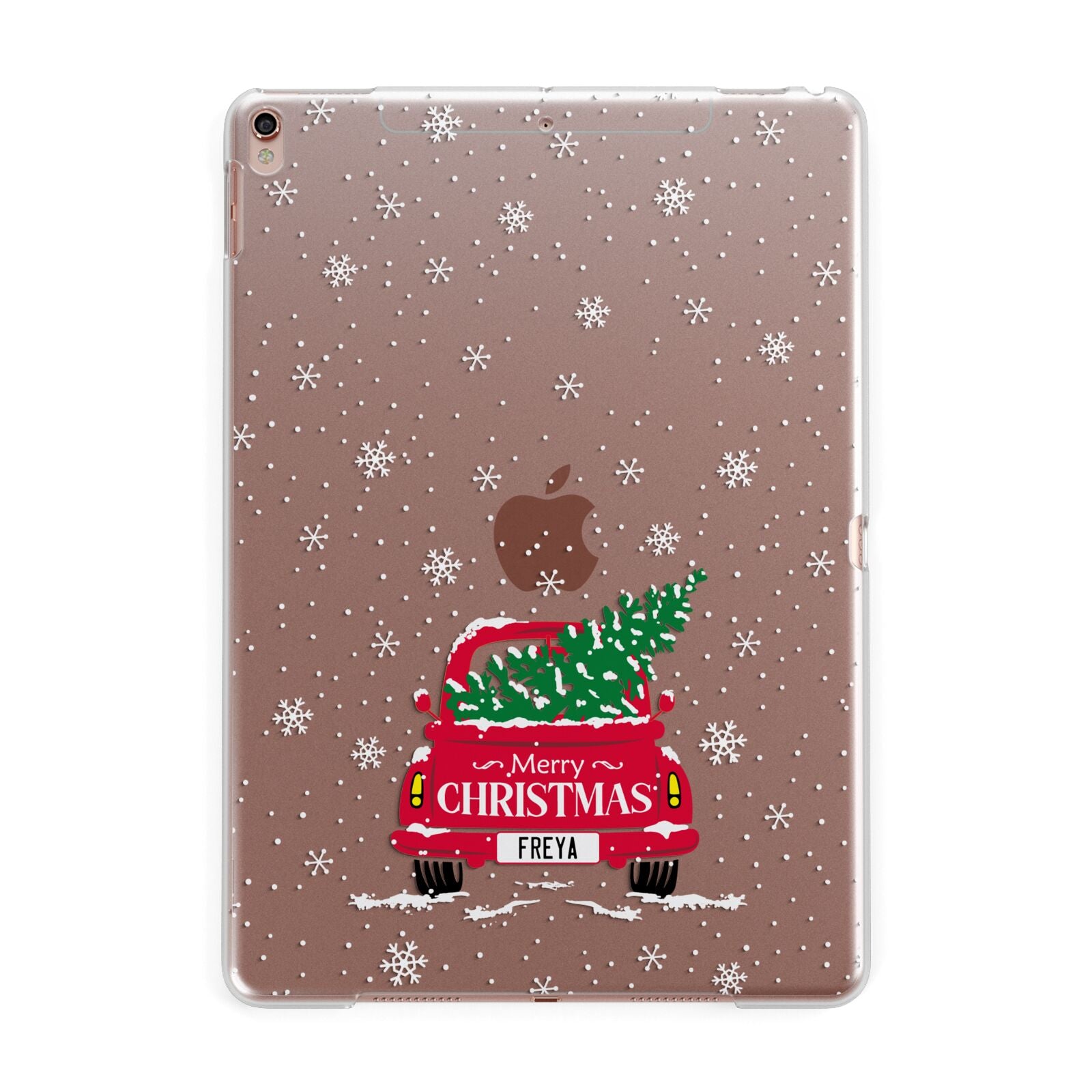 Personalised Driving Home For Christmas Apple iPad Rose Gold Case
