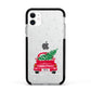 Personalised Driving Home For Christmas Apple iPhone 11 in White with Black Impact Case